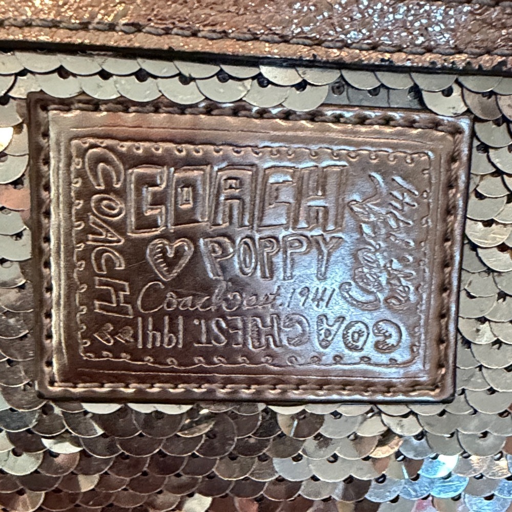Coach Poppy Sequin Shoulder Bag in Gold and Silver - Picture 2 of 12